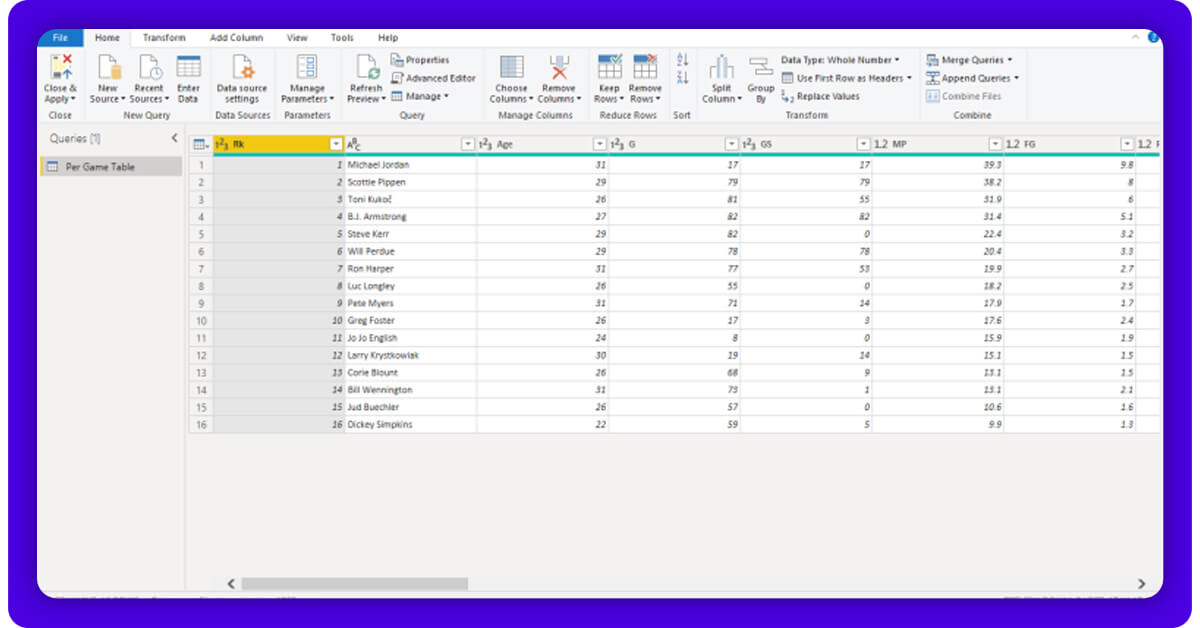 Transform Data