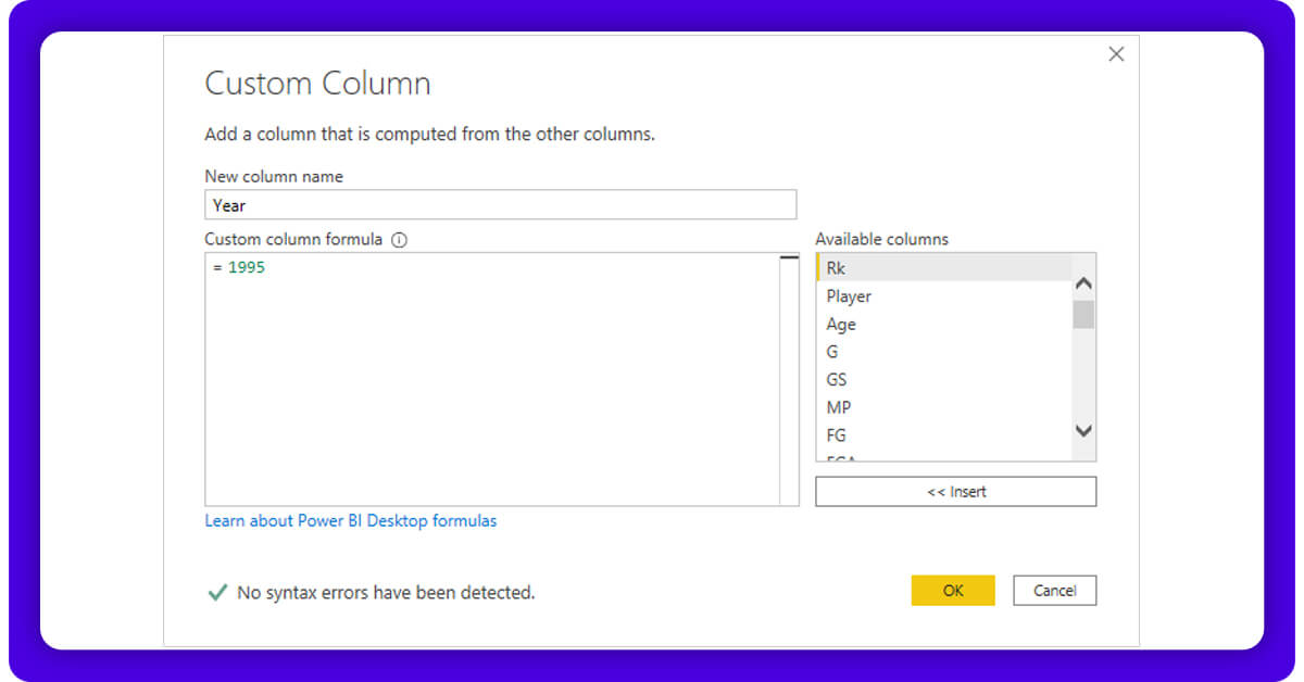 double click second column