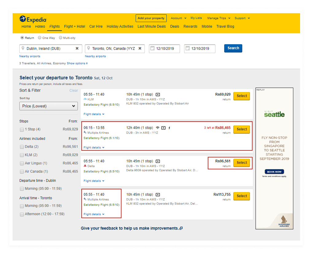 expedia-price-data-scraping-flight-and-hotel