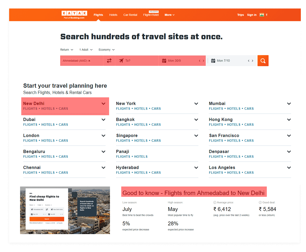 Kayak flight Prices Data Scraping | Scrape Kayak flight Prices Data